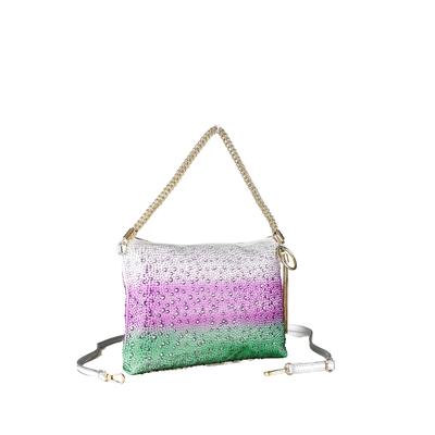 Schultertasche "Bling", Damen, Gr. B/H/T: 30cm x 21cm x 3cm onesize, grün, Polyurethan (PU), COLLEZIONE ALESSANDRO, Taschen Schultertasche, mit tausenden Strass Glitzersteinen