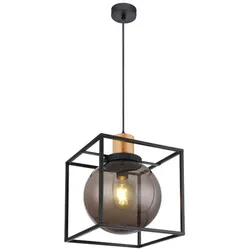 Kugel Hängelampe Kugel Lampen Wohnzimmer Pendelleuchten Esszimmer, Rauchkugel Metall, 1x E27, LxBxH 28 x 28 x 120 cm, Schlafzimmer