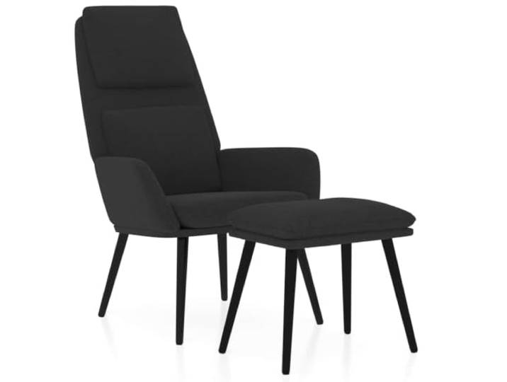 Heofavd Relaxsessel mit Hocker Schwarz Polstersessel Fernsehsessel