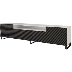 LOWBOARD ZENO-S 200x53x41 cm - Weiß / Schwarz