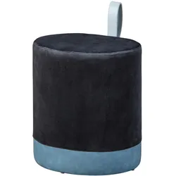 Inter Link, Hocker, Hocker Viviane Samt schwarz (38 x 32.50 x 43 cm)