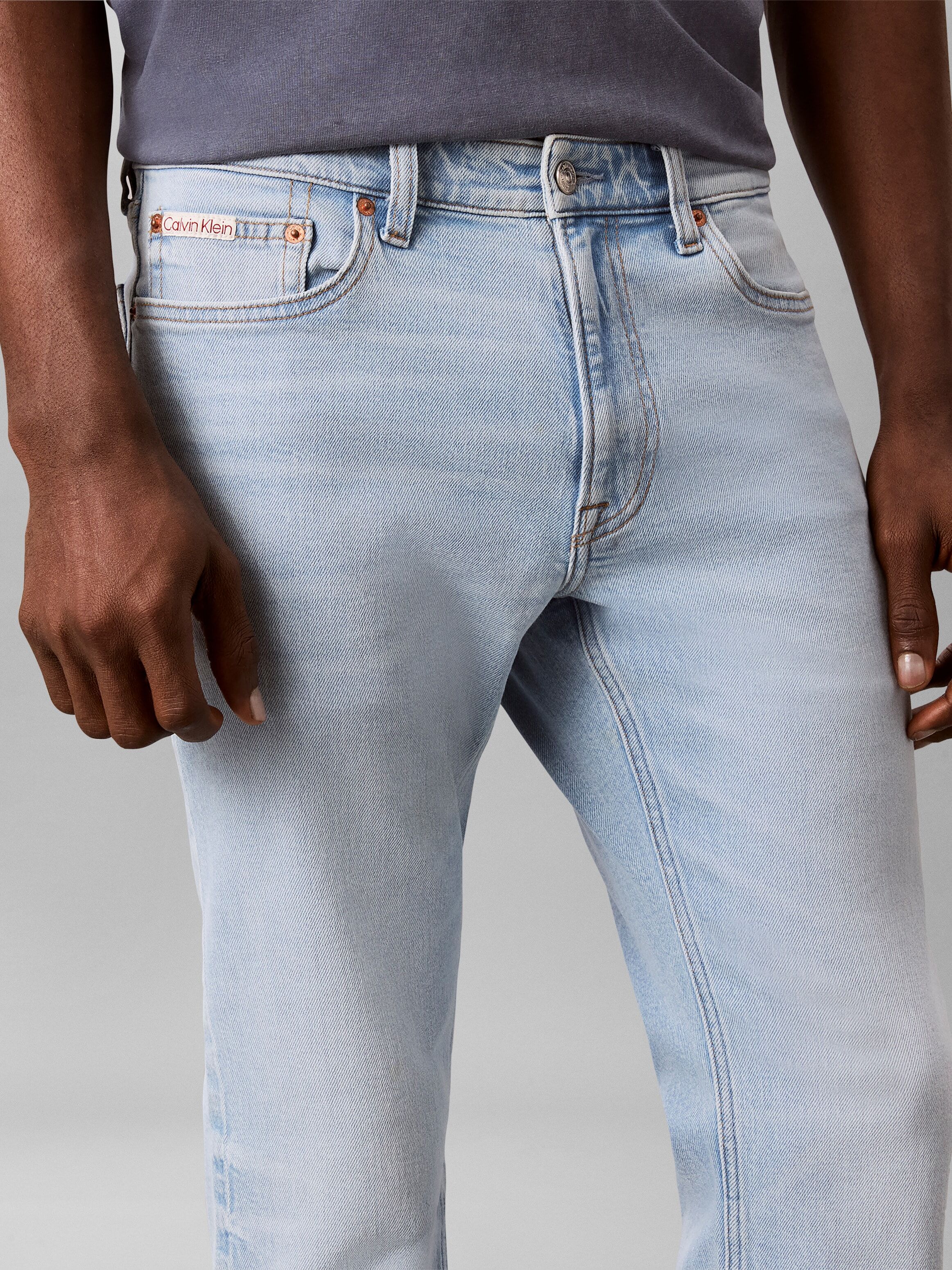 Slim-fit-Jeans CALVIN KLEIN, Herren, Gr. 40, Länge 32, blau (indigo overtone), Denim/Jeans, Obermaterial: 98% Baumwolle, 2% Elasthan, slim fit lang, Jeans Slim-fit-Jeans, Slim fit mit Taschen