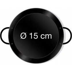 All'Grill Paella-Pfanne emailliert Ø 15 cm, Pfanne + Kochtopf, Schwarz