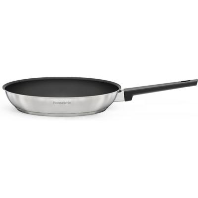 Bratpfanne HANSEATIC "SMART", silberfarben, schwarz, B:29,7cm H:5cm L:48,1cm Ø:28cm, Pfannen, Bratpfanne, Pfanne mit Antihaftbeschichtung, für alle Herdarten, inkl. Induktion