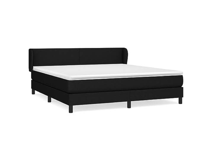 PUGYNBK Boxspringbett, 160 x 200 cm, schwarzer Stoff Verstellbares Kopfteil, Taschenfederkerne, mittlere Festigkeit, atmungsaktiver Schutz