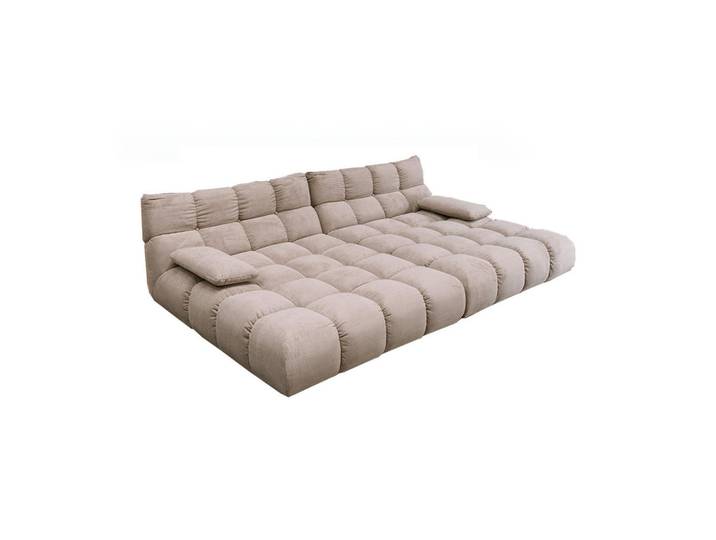 Kawola BIG Sofa Vivien Beige Cord, Kunststoff, Echtholz, Füllung: Kaltschaum, 296x85x178 cm, Wohnzimmer, Sofas & Couches