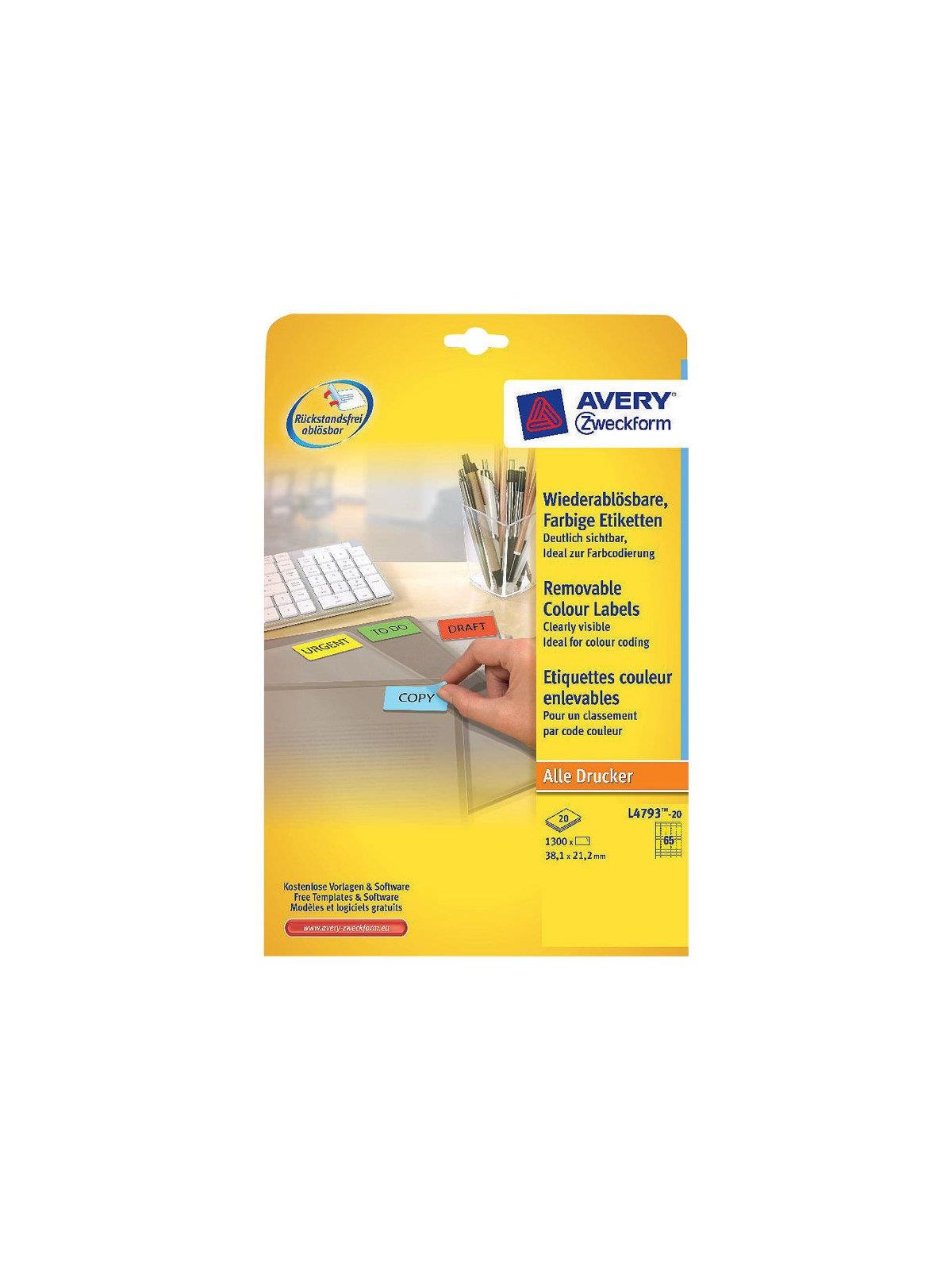 Avery Zweckform - labels - 1300 label(s) - 38.1 x 21.2 mm