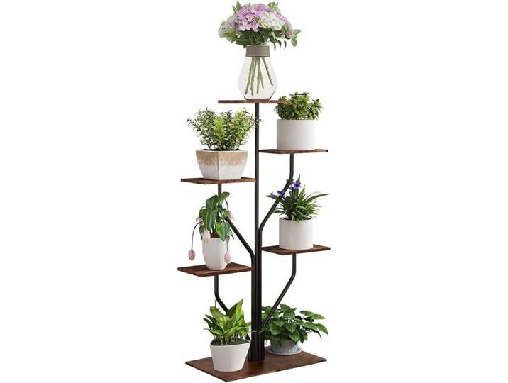 Porte plante interieur 6 Niveaux Support plantes en Métal étagère plante interieur support pot de fleurs pour Salon Balcon Jardin
