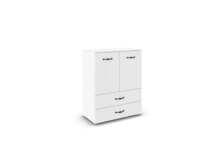 Rauch Möbel ADITIO, Kommode, Farbe Weiß, Breite 80 cm Highboard im Landhausstill, Cottage 2-türig, 2 Schubladen, Soft-Close, für Schlafzimmer, Gästezimmer, Wohnzimmer, Garderobe