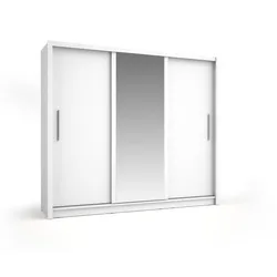 SCHWEBETÜRENSCHRANK FRISKA 247,8/215/61,6cm 3-türig mit Spiegel Weiß