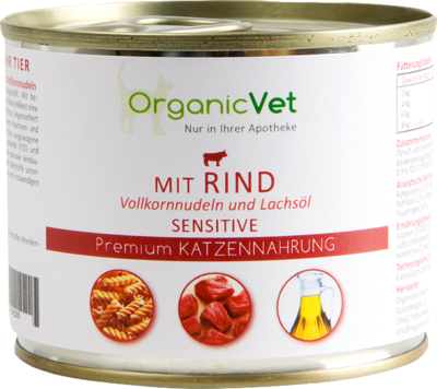 organicVet GmbH DOSENNAHRUNG Sensitive Rind f.Katzen 200 g 05742255