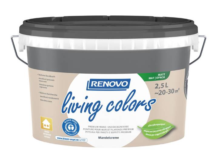 Renovo Living Colors Wand- und Deckenfarbe Mandelcreme 2.5 l