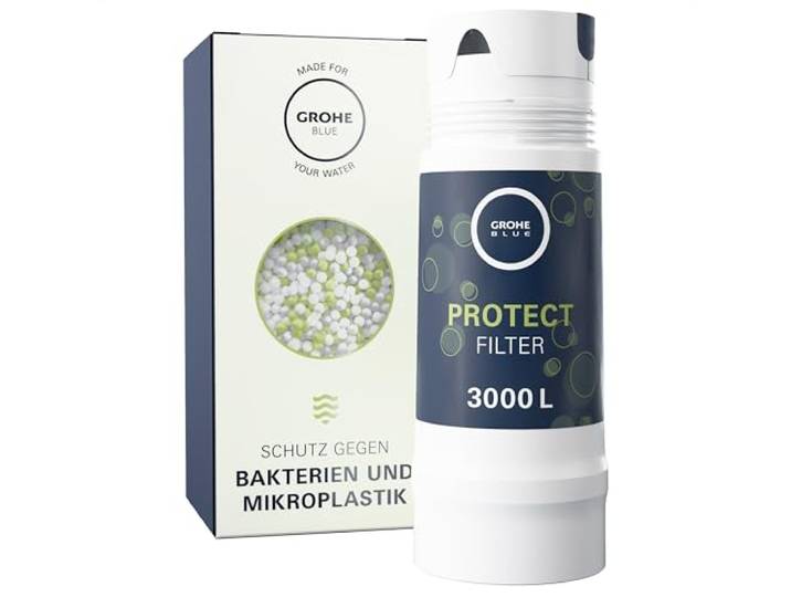 GROHE Blue, Austauschfilter UltraSafe Protect, 3000l Kapazität Unser stärkster Filter, filtert Bakterien & Mikroplastik und senkt Bleigehalt, für alle Blue & Red Geräte (40575002)