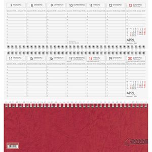 Glocken Tischkalender 5071921207, Wochenkalender quer, 1 Woche = 1 Seite, 30 x 11 cm, Jahr 2027