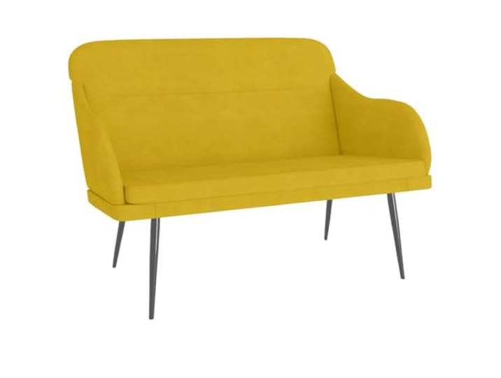 Makastle Sitzbank Gelb 110x76x80 cm Samt