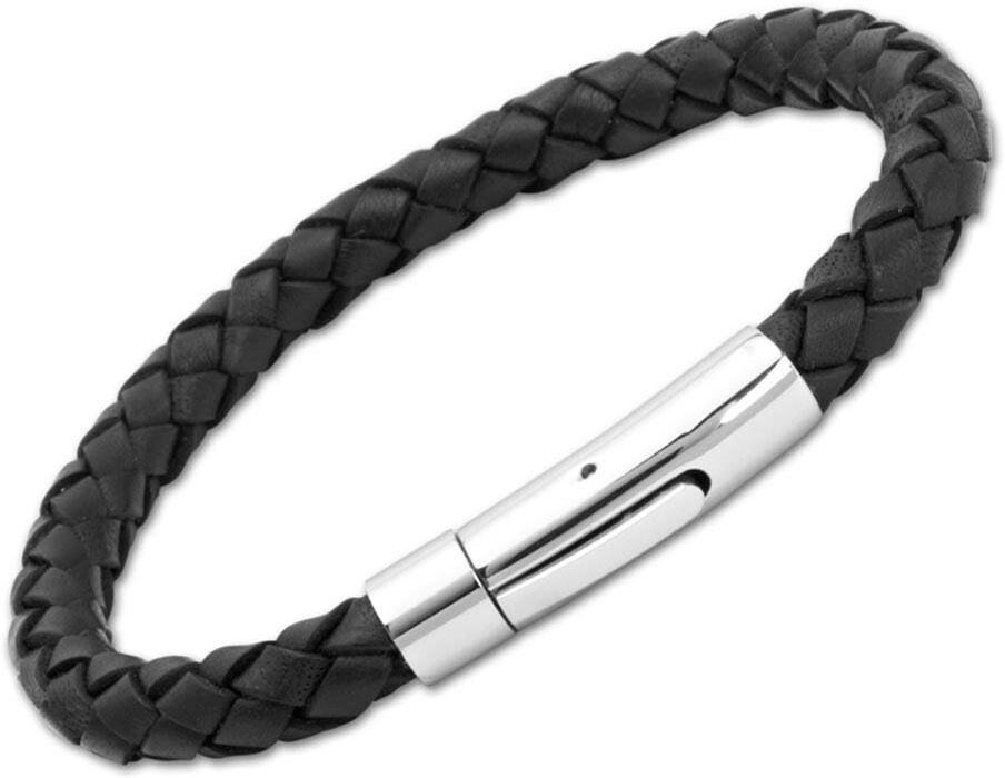 Unique Leder Armband 7 mm Edelstahl Verschluss