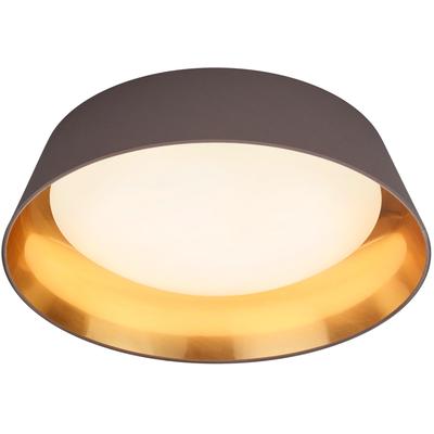 OTTO HOME Deckenleuchte "Jerrett", grau (taupe), 1, Ø 45cm H: 12cm, 1 Stk., Leuchten, Schirm taupe und innen goldfarbig, Ø 45cm, 3000 K, 2000 Lm, warmweiß, Deckenleuchte