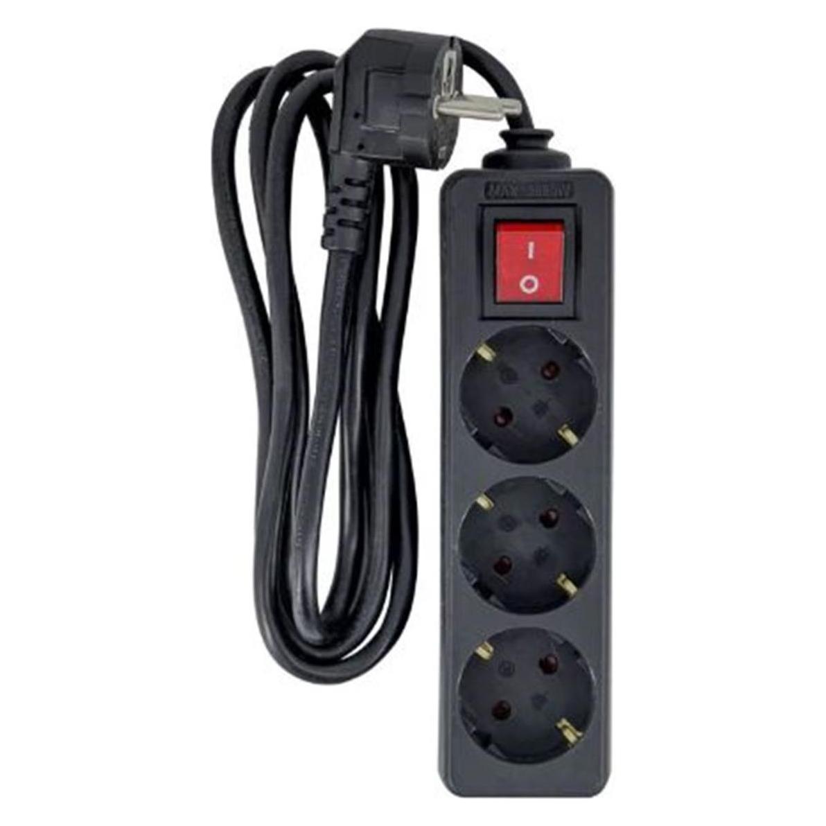 MicroConnect 3-way Schuko Power Strip (3x, CEE 7/3, 3 m) (MC-GRU0033BS)