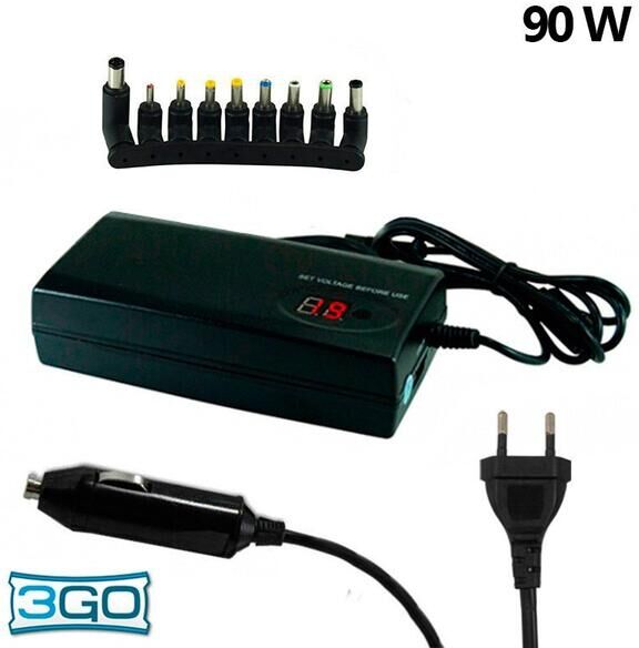 Carregador Universal 3GO 90W  + Adaptador Auto