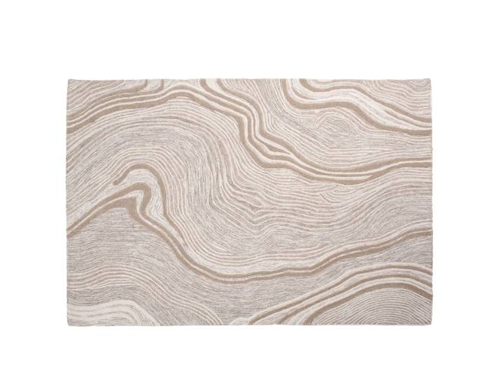 Beige-brauner, getufteter und gemeißelter Teppich, 140 x 200 cm