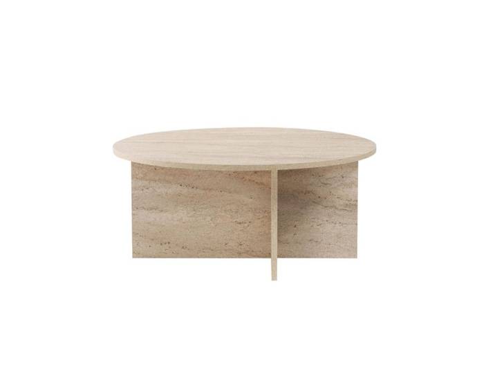 Table basse en bois  Soleil  - 90 x 90 x 40 cm - Travertin