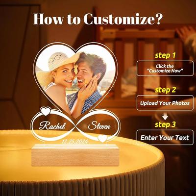 Inspired Living Custom Spotify Plaque Lamp Personalized Music Acrylic Frame Gift For Couples e 7 Colors Light Base