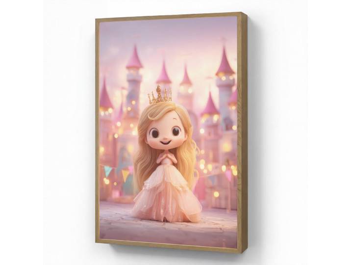 OnlyWow Wandleuchte MIT Akku Prinzessin - Rosa - Schloss 70x100 cm, Rechteckig, LED integrated, 70x100x8 cm, Lampen & Leuchten, Innenbeleuchtung, Wandleuchten