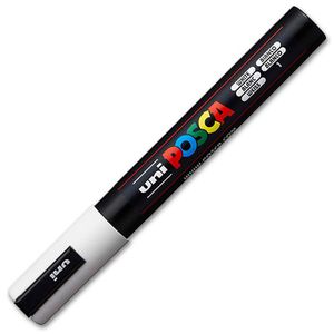 Posca Acrylstifte PC-5M, Pigmentmarker, weiß, Rundspitze