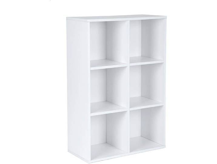 Meuble rangement bibliothèque 6 casiers blanc 12_0000715