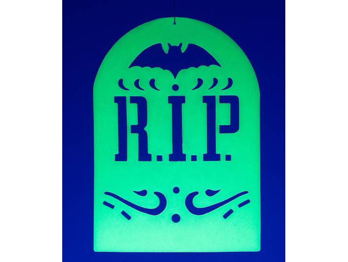 Glow-in-the-dark Halloween-Fensterdeko Grabstein, 26 x 19 cm