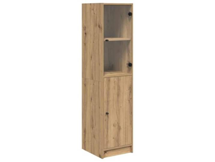 LASWWQMRF Highboard Artisan-Eiche 35 x 37 x 142 cm Holzwerkstoff Schlanker Beistellschrank mit 2 Türen für Küche und Esszimmer. Bietet viel Stauraum auf kompakter Grundfläche.
