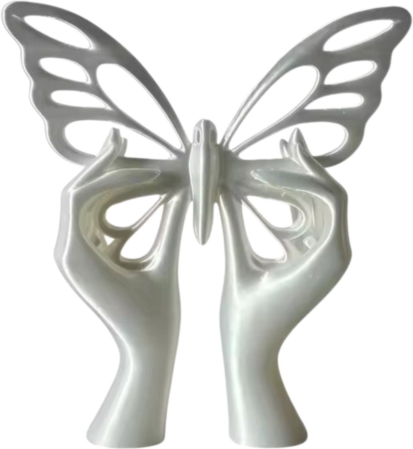 3D Vlinder Hand Beeldje – Minimalistische Vlindervormige Sculptuur voor Moderne Woondecoratie