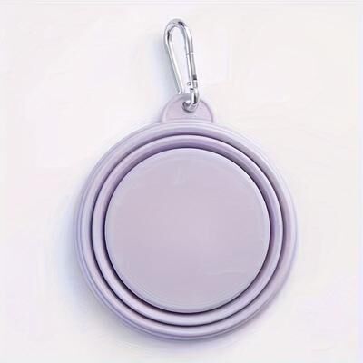 Fusion Finds Portable Collapsible Dog Bowl Hanging Silicone Travel Pet Water Bowl For Outdoor Hiking purple