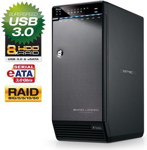Fantec QB-X8US3R externe RAID-behuizing voor 8 x 3,5 inch SATA-schijven