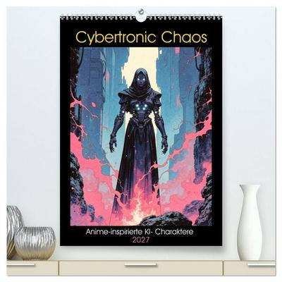 Cybertronic Chaos: Anime-inspirierte KI- Charaktere (hochwertiger Premium Wandkalender 2027 DIN A2 hoch), Kunstdruck in Hochglanz