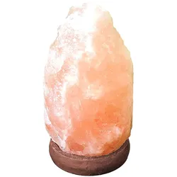 Tischleuchte Beistelllampe Nachttischlampe Tischlampe Leseleuchte, Holz Salzkristall braun naturfarben, USB-Kabel, 1x LED 5W, H 11,4 cm