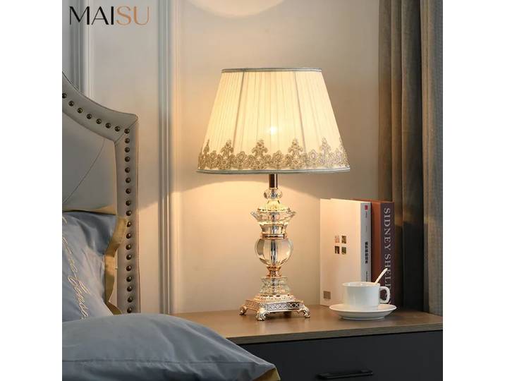 Lampe de table en cristal MAISU style rétro, décoration créative pour la maison, chambre, bureau, hôtel, lampe de chevet, ambiance chaleureuse