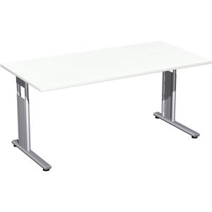 Geramöbel Schreibtisch Flex S-618103-WS, weiß / silber, 160 x 72 x 80 cm