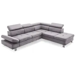 Exxpo by Gala Ecksofa mit Funktion Fiji Stoff Silver