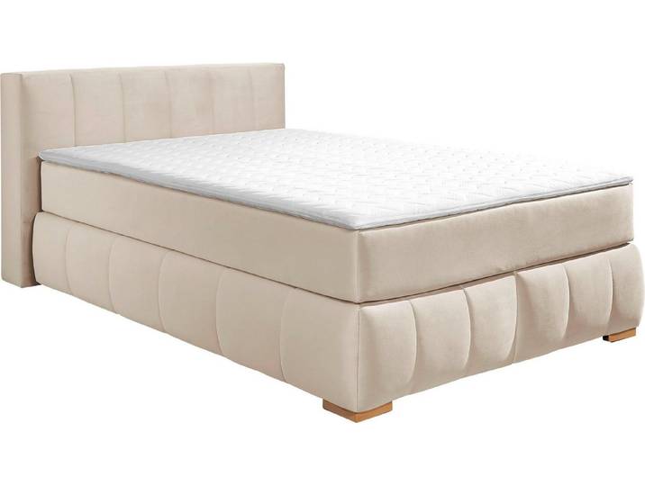 Home affaire Boxspringbett Chelles, inkl. Topper, in XXL- Überlänge 220 cm, Unterbox mit feine Wölbung