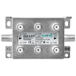 Axing BAB6-01P 6-fach Abzweiger, 12,5 - 17,5 dB, 5 - 1218 MHz, Bauform 02 BAB00601P BAB 6-01P