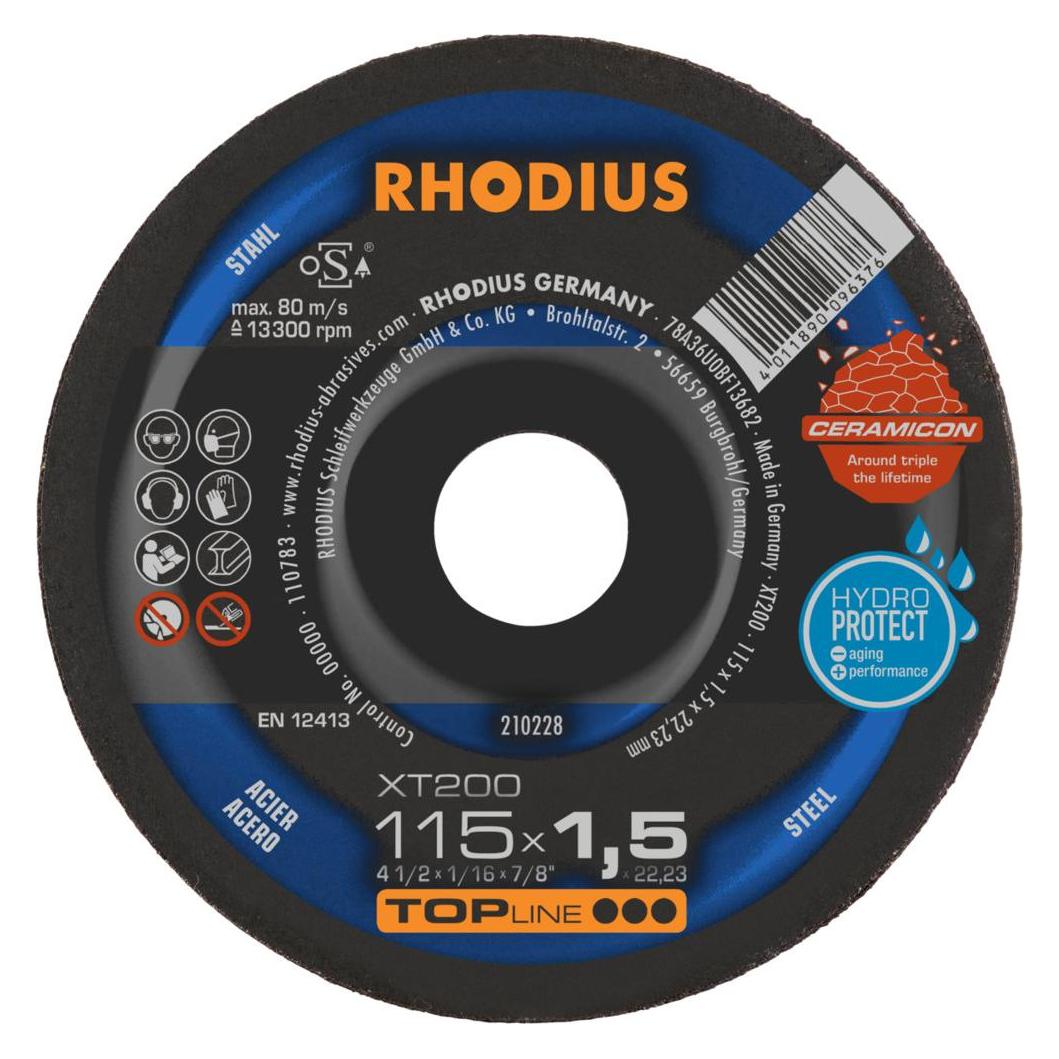 Rhodius TOPline XT200 EXTENDED Extradünne Trennscheibe 115 x 1,5 x 22,23 mm (77857641)