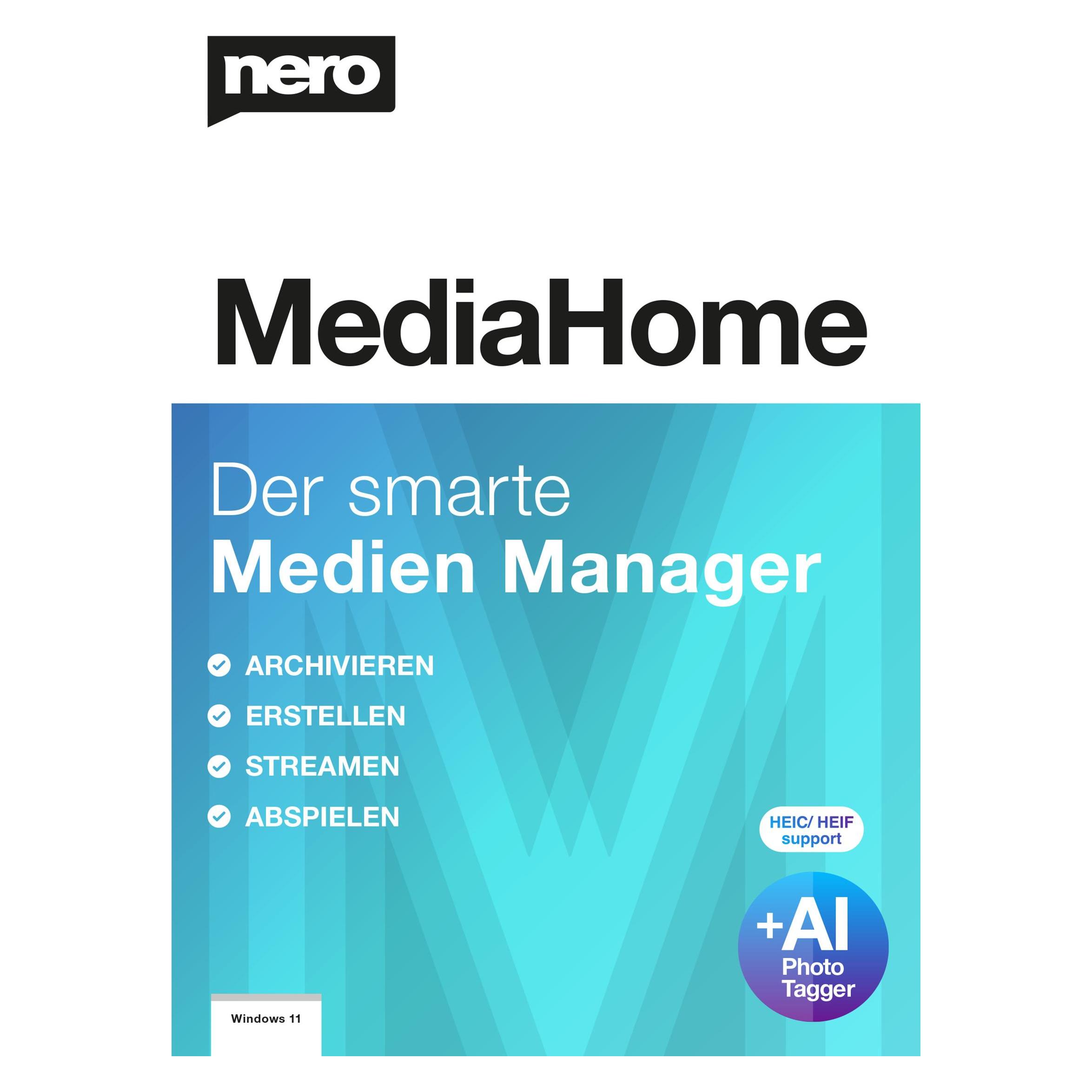 Nero MediaHome (1 User, 1 Geräte/User, unbegrenzt) (EMEA-11700000/1445)