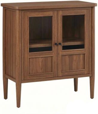 Walker Edison Modern Glass Accent Cabinet with Storage