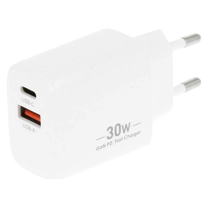 Movano Ładowarka GaN 30W USB-C PD + USB-A (white) (30 W, 2 Ports) (MOVANO)