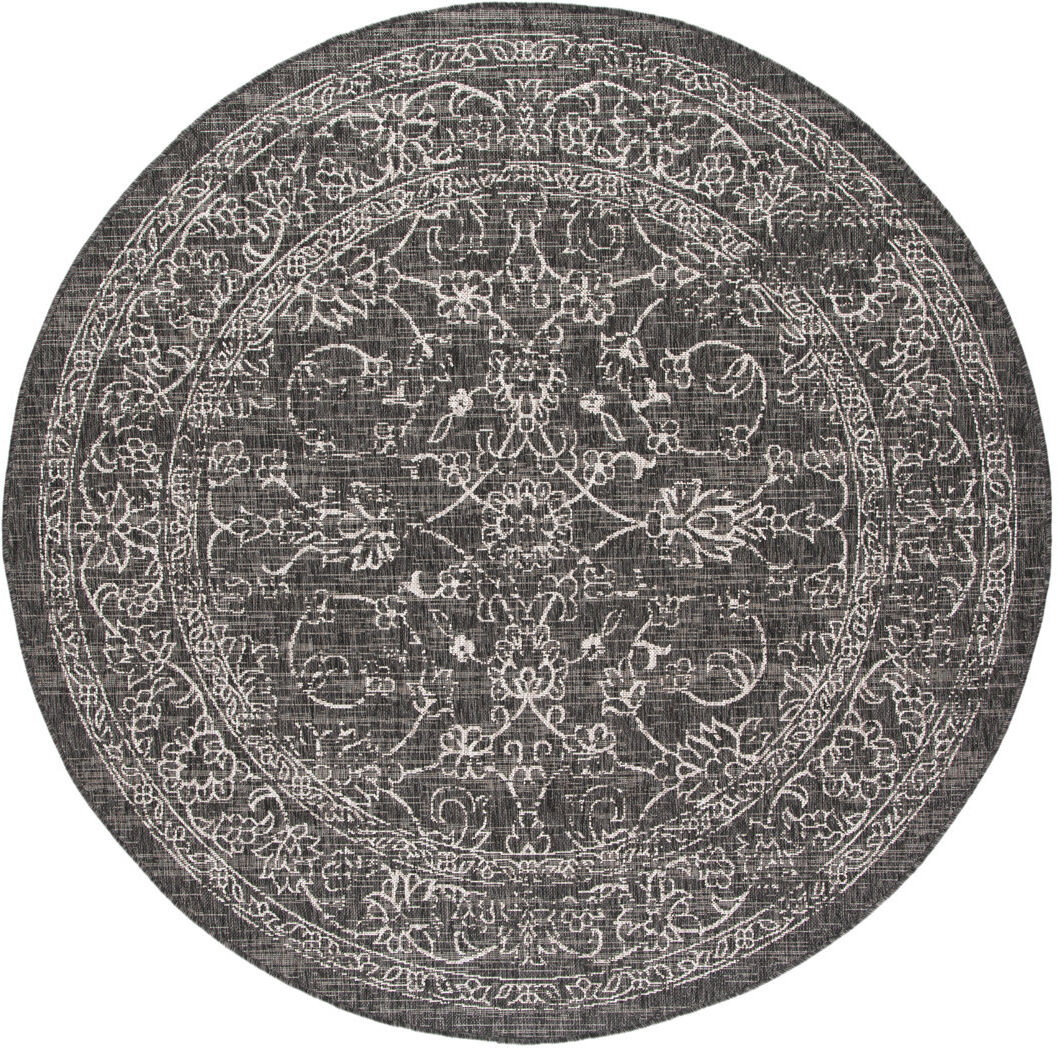 ClassicLiving Abhik Indoor/Outdoor Rug Black / Ivory Round 160 cm