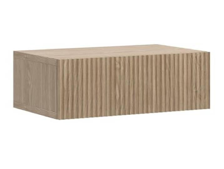Selsey Table De Chevet Suspendue avec Tiroir À Lamelles 50 x 17 cm Table De Nuit Chêne Huilé Nolie