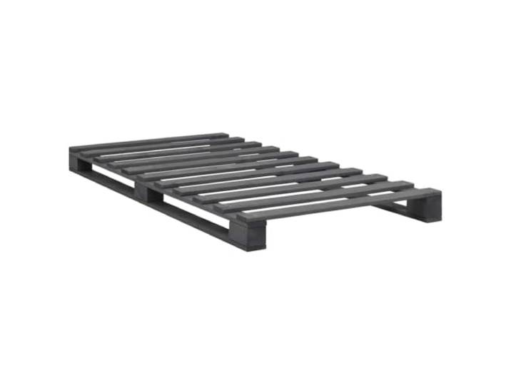 vidaXL Kiefernholz Massiv Palettenbett Palettenmöbel Massivholzbett Bett Holzbett Futonbett Bettgestell Bettrahmen Einzelbett 100x200cm Grau