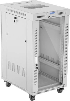 Lanberg 19" 22U 600x800 freistehender LCD-Schrank Glastür gr