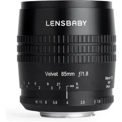 Lensbaby Velvet 85 Canon RF (Canon RF, APS-C / DX, Vollformat), Objektiv, Schwarz